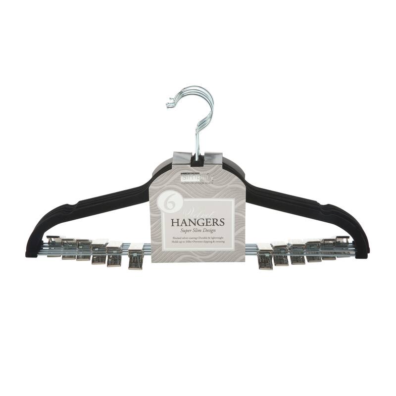 Simplify 24 Pack Velvet Hangers with Clips