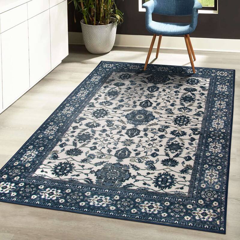 My Magic Carpet Machine Washable Accent Rug Ramage Blue - 5' X 7'