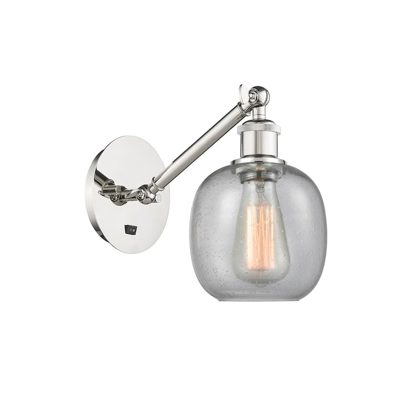 Innovations Lighting 317-1W-13-6 Belfast Sconce Belfast 13" Tall Wall - Polished Nickel / Seedy