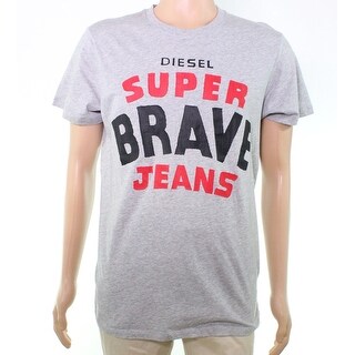 Shop Diesel Mens Graphic Tee T Shirt Gray Size Xl Super Brave