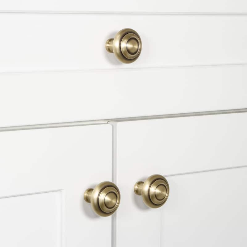 Grandeur CIRC-BRASS-KNOB Circulaire 1-3/8” Solid Metal Stepped