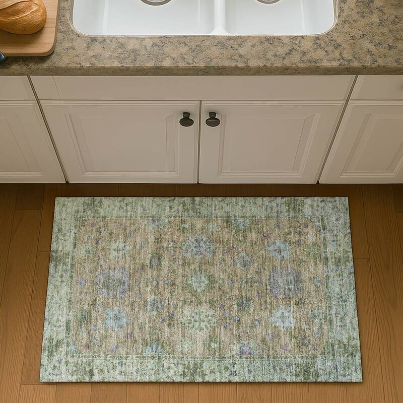 Premium Washable Super Soft Traditional Caply Mayfield Rug - Brown - 1'8" x 2'6"