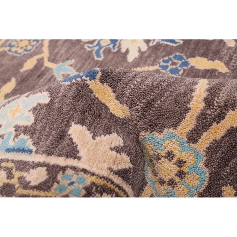 ECARPETGALLERY Hand-knotted Modern Oushak Charcoal Wool Rug - 8'2 x 9'10