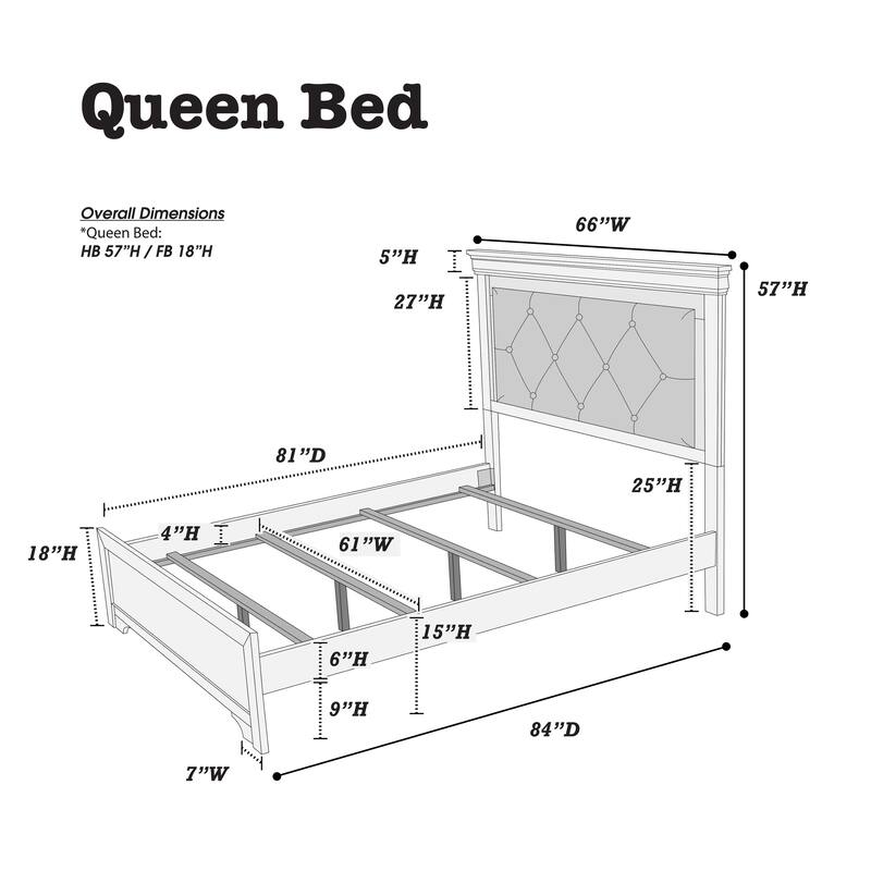 White Faux Leather Tufted Headboard 1pc Queen Size Bed w LED Bedroom Furniture White Unique Texture FB Solid wood