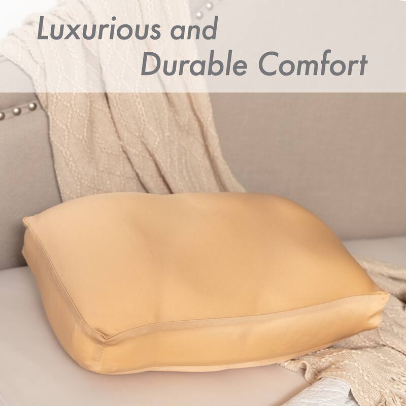 Premium Microbead Pillow, Anti-Aging, Silk like Cover, Barely Beige