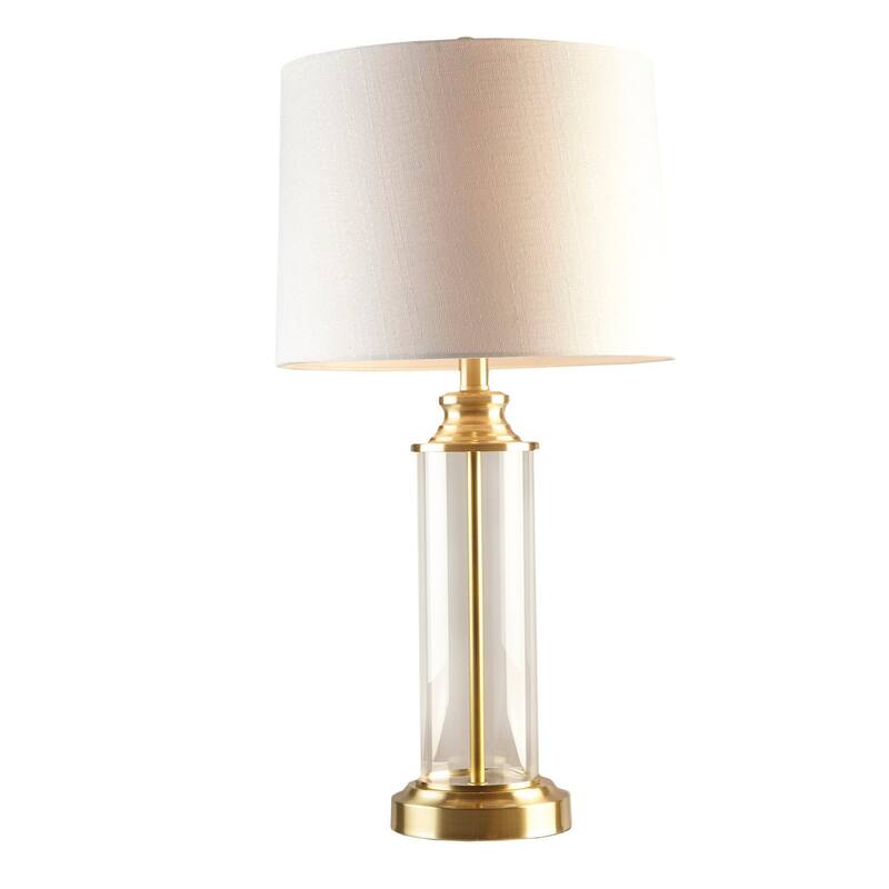 Clarity Glass Cylinder Table Lamp Set of 2 - Gold
