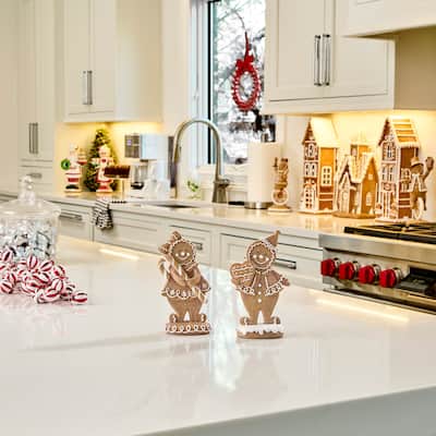 6" Resin Gingerbread Boy and Girl Set of 2