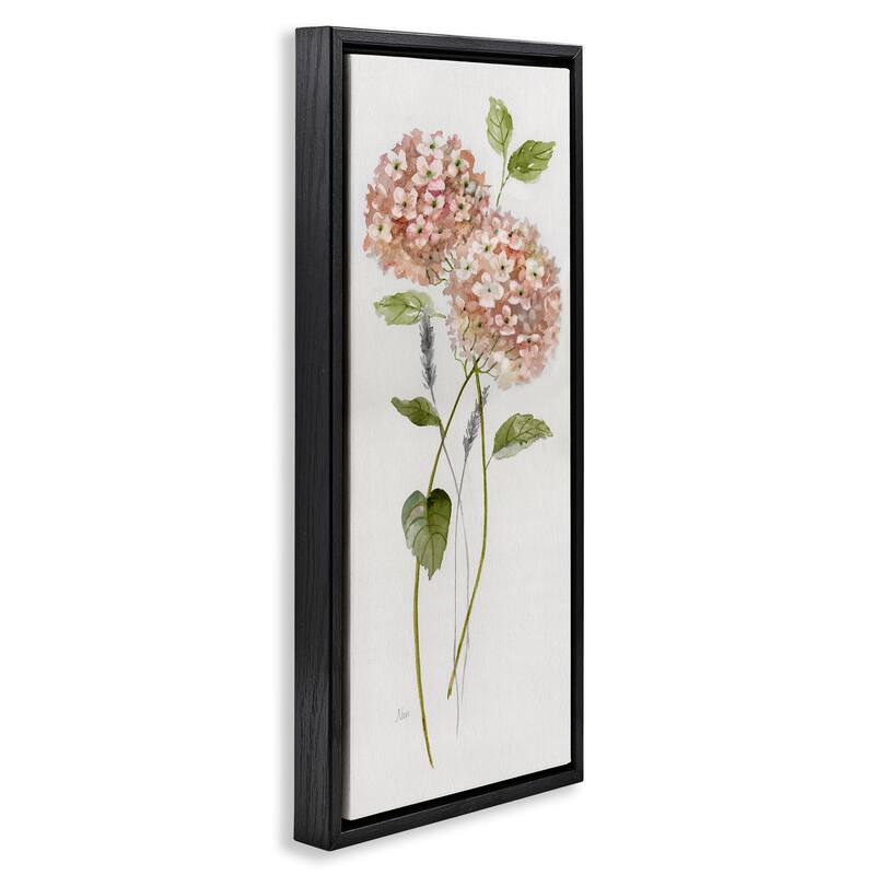 Stupell Two Pink Hydrangeas Framed Floater Canvas Wall Art Design By Nan