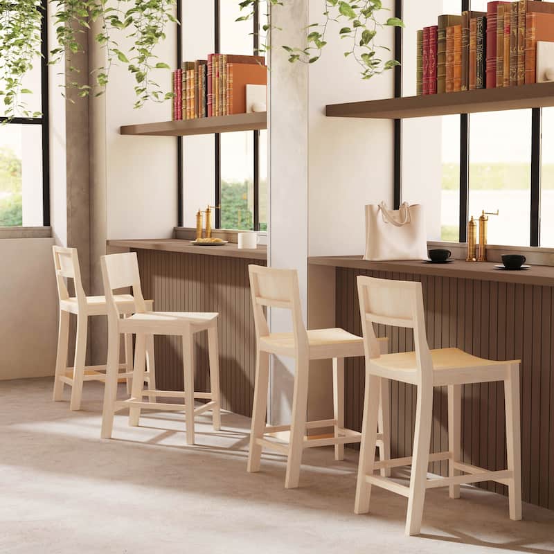 Dahlia Wood 24-Inch Armless Counter Stool (Set of 2)