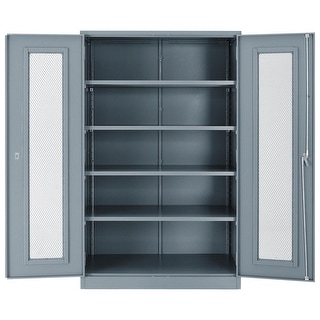 Unassembled Storage Cabinet With Expanded Metal Door, 48x24x78, Gray ...