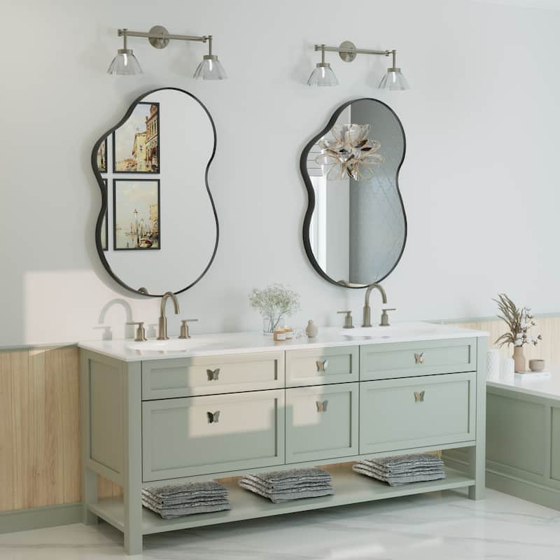 Irregular Wall Mirror Asymmetrical Decorative Wall Mirror Black 5 year warranty