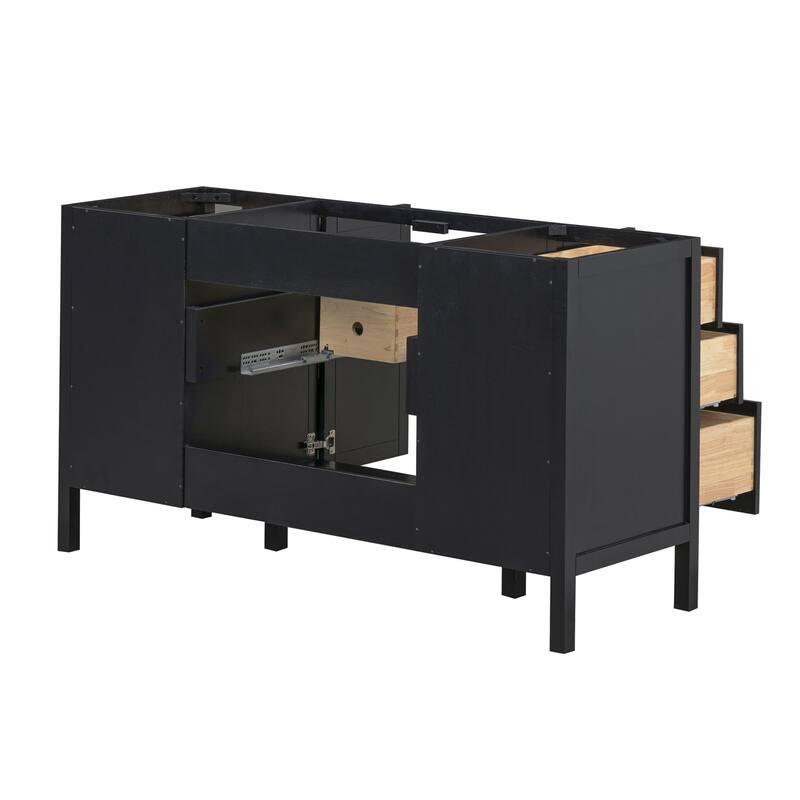 Luka Bathroom Vanity Only in Black Oak