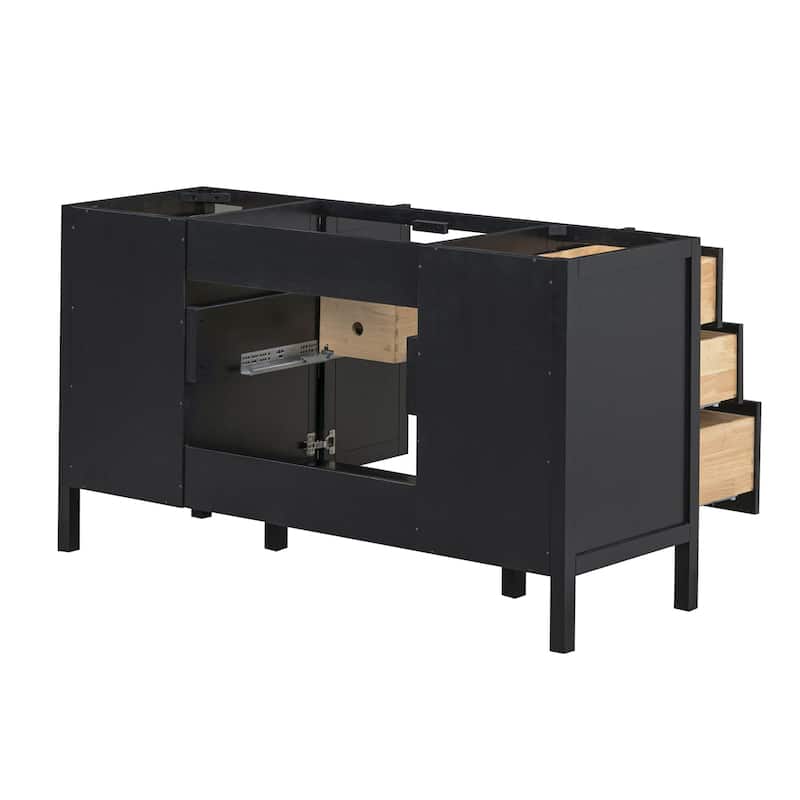 Luka Bathroom Vanity in Black Oak with Alluring Quartz Top