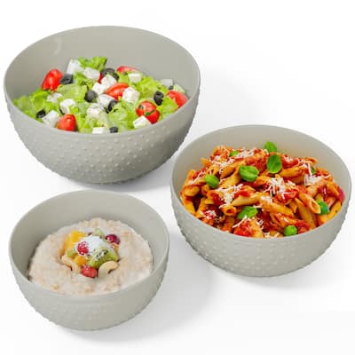 Gibson Elite 3 Piece Mixing Bowl Set - 6.6" (46oz) 7.9" (74oz) and 9.6" (147oz)