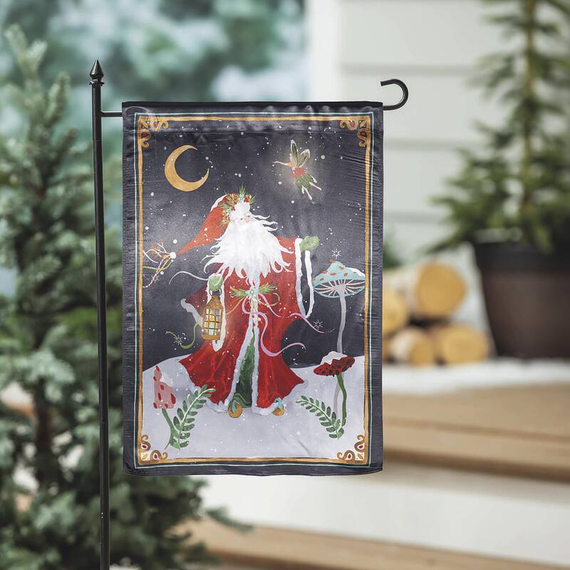 12.5 in. x 18 in. Santa's Forest of Wonder Reversible Lustre Garden Flag - Multicolor