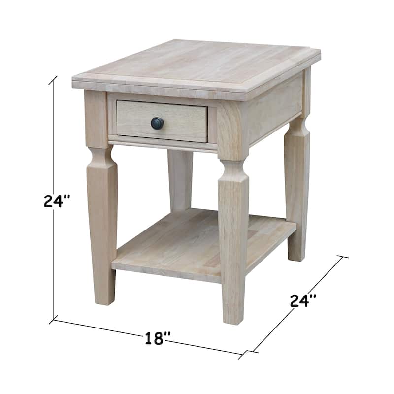 Vista Solid Wood End Table - 18"W x 24"D x 24"H