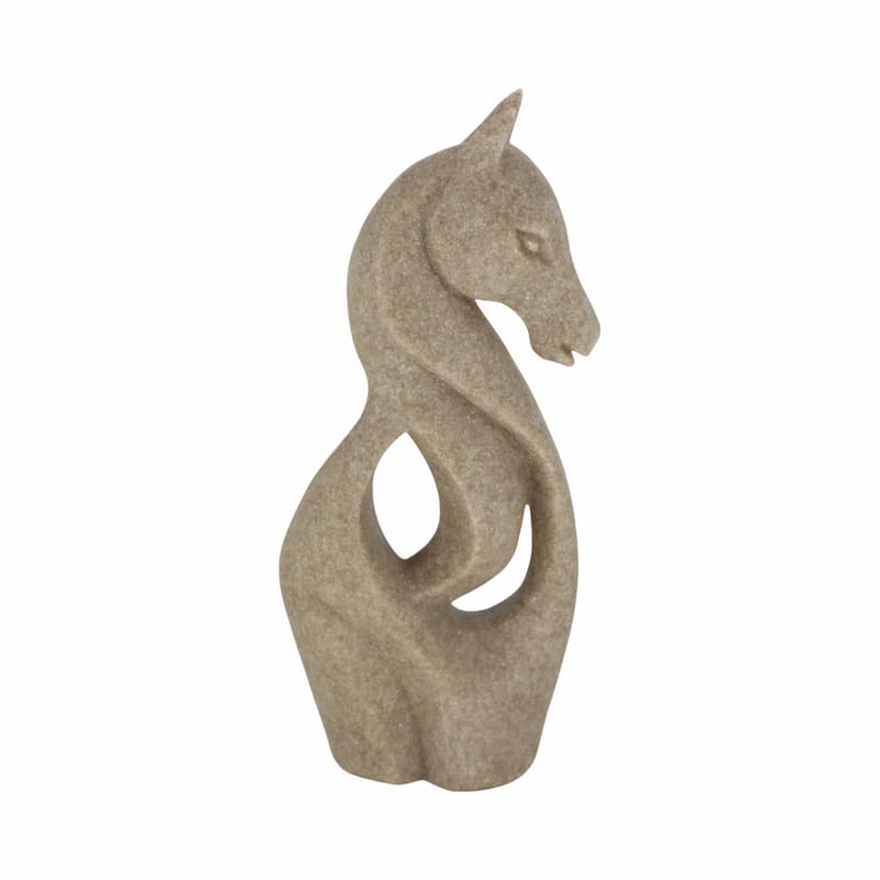 Decorative Horse Sculpture for Home Decor - Unique Decorative Objects - Beige - 7" x 4" x 15"