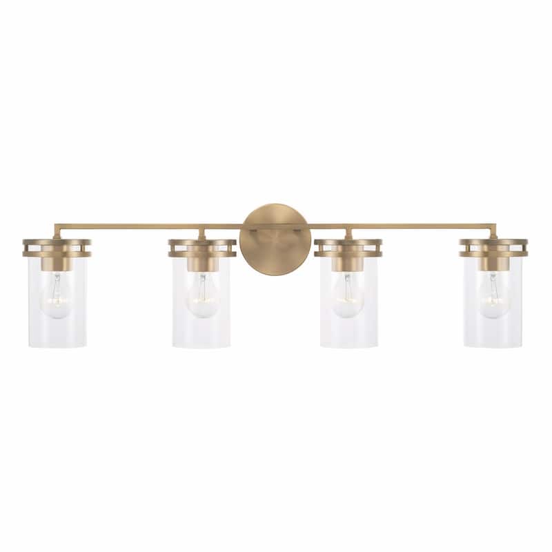 Fuller 4-light Bath/ Vanity Fixture w/ Clear Glass