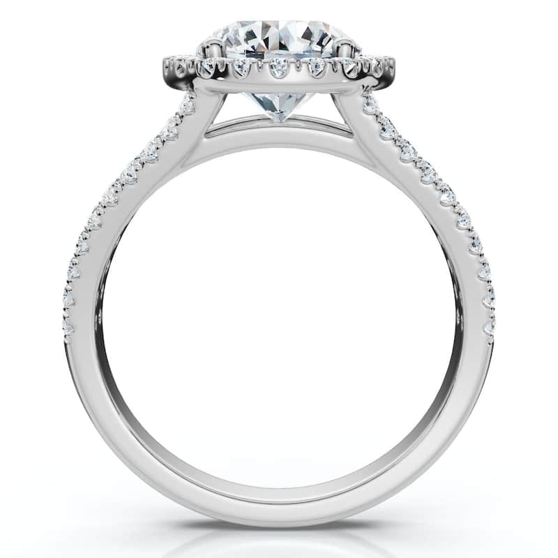 Bliss Diamond Platinum 2 Ct Diamond Halo Engagement Ring Split Band Size 6.5