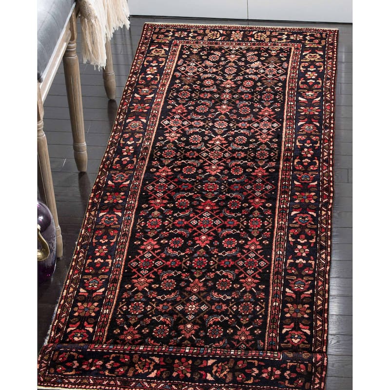 ECARPETGALLERY Hand-knotted Andelz Navy Wool Rug - 3'7 x 9'7