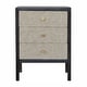 preview thumbnail 1 of 7, Artisan Furniture Solid Wood, Faux Leather Nightstand