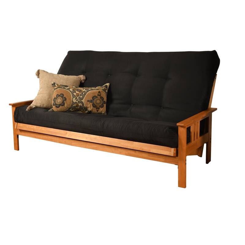 Butternut Finish Hardwood Queen-size Futon Set with Suede Mattress