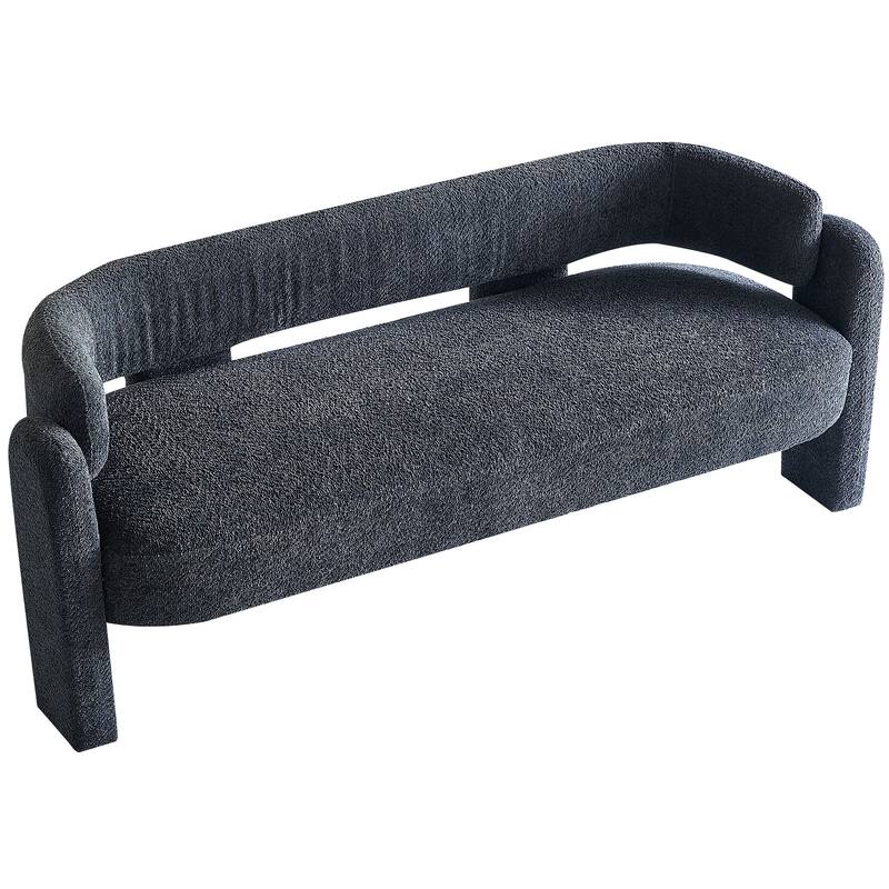 Modern Upholstered Bench Velvet Sofa with Rolled Arms, Loveseat Sofa, Chaise Sofa for Club Living Room Bedroom