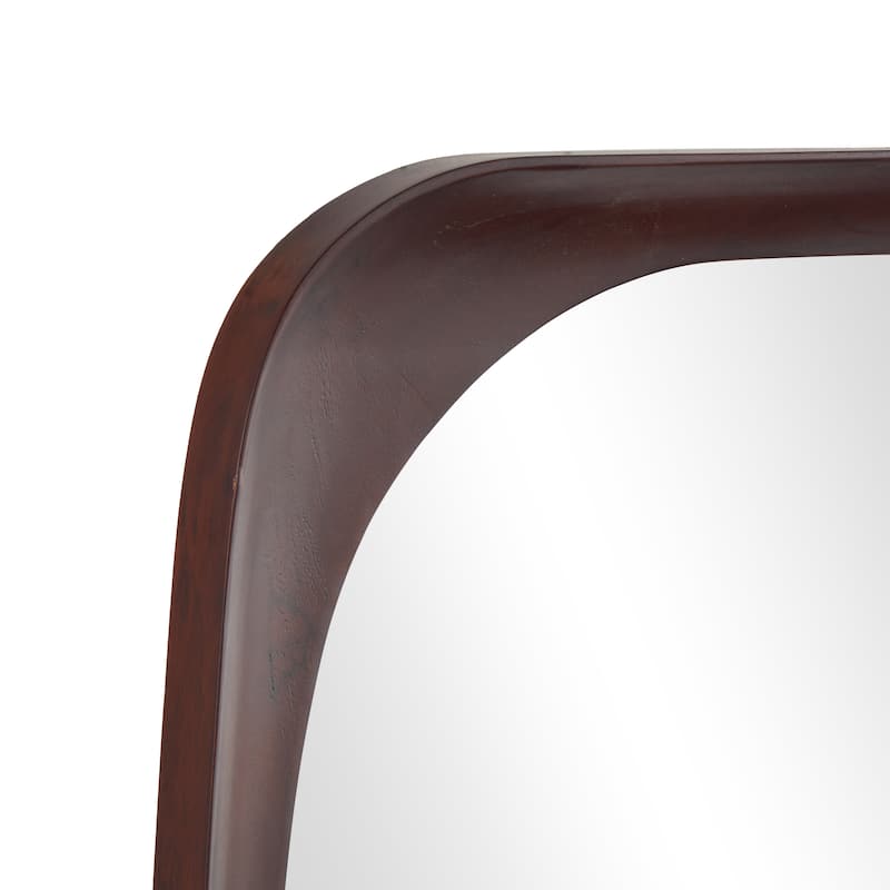 Wood Oval Wall Mirror - Dark Brown or Brown - Roche River Decor