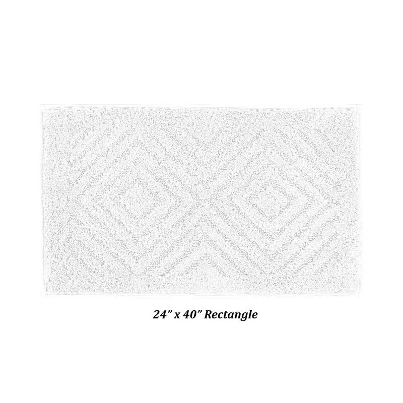 Better Trends Bath Rug 100% Cotton Tufted Soft & Plush Water Absorbent Bathroom Rugs for Shower, Sink Bath Mats Trier Collection - 24" x 40" Rectangle - White