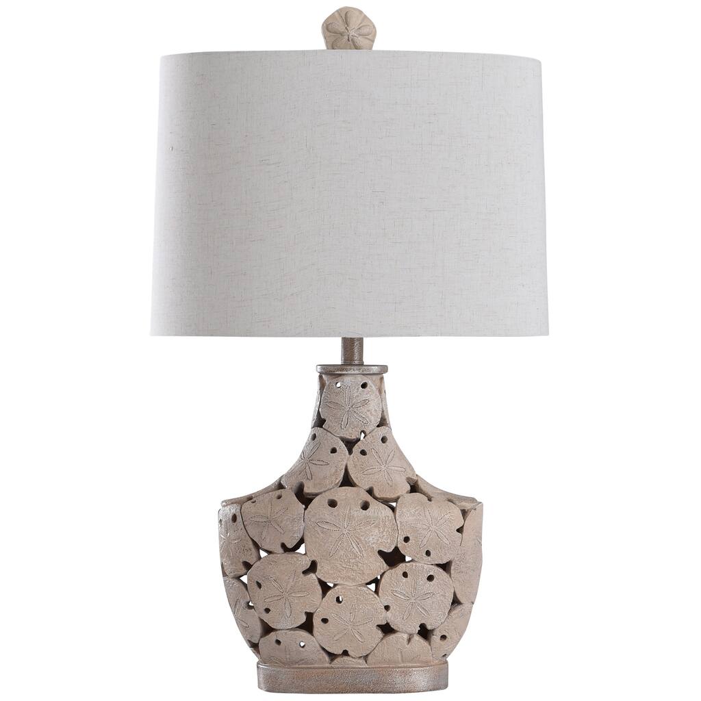 StyleCraft Porthaven Beige Open Pattern Sand Dollar Table Lamp