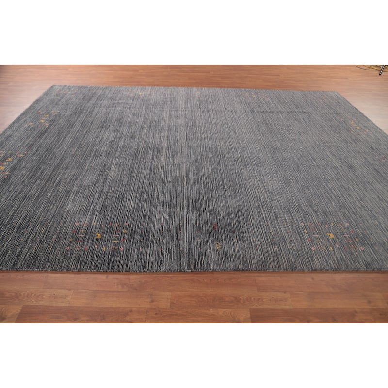 Striped Gabbeh Oriental Area Rug Wool Carpet - 8'9"x 11'6"