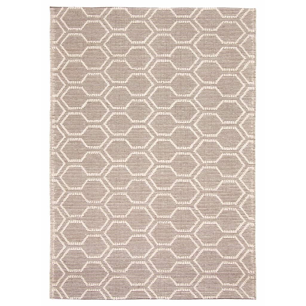 ECARPETGALLERY Braid weave Sienna Brown Wool Rug - 5'1 x 7'5