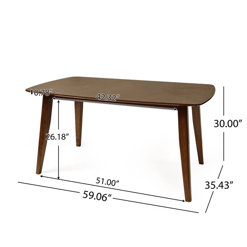 7-Piece Rubberwood Dining Set with Faux Wood Tabletop, Dining Chairs Set of 6, Modern Dining Table for Kitchen & Dining Room