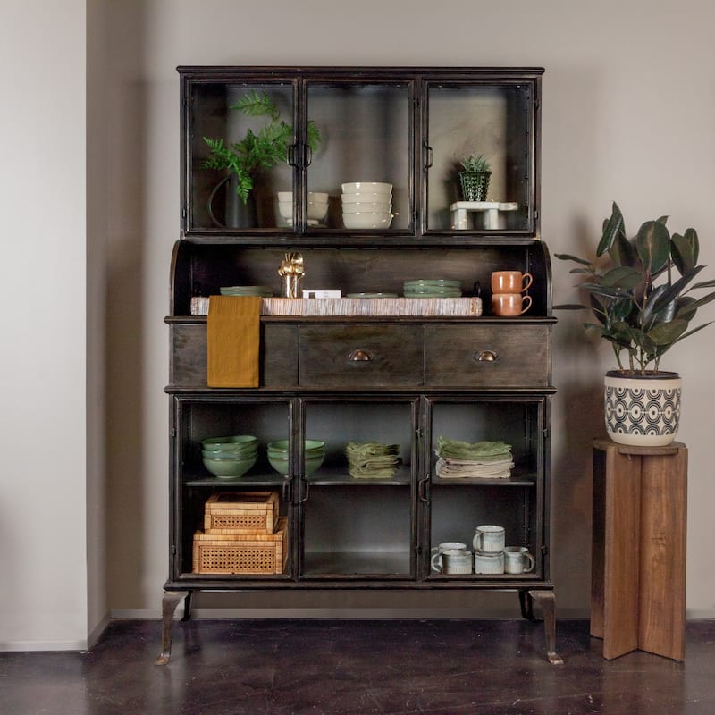 Antique Black Metal Cabinet
