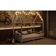preview thumbnail 8 of 15, Twin Size Solid Wood House Bed with Guardrail, LED and Roof for Kids, Boys and Girls