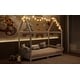 preview thumbnail 8 of 15, White Twin Size Solid Wood House Bed with Guardrail, LED, and Roof for Kids