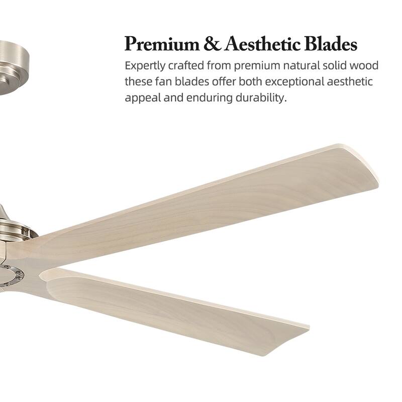 MLiAN 60 in 5-Soild Wood Blades Indoor Standard Ceiling Fan with Remote Down-Rod Mount