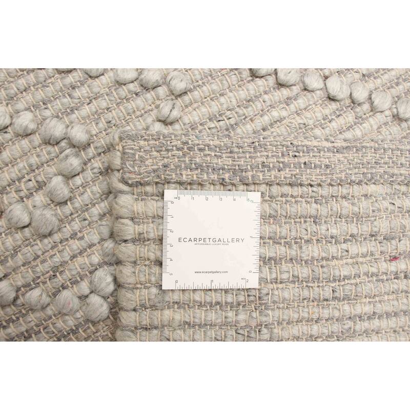 ECARPETGALLERY Braid weave Sienna Grey Wool Rug - 6'2 x 9'0