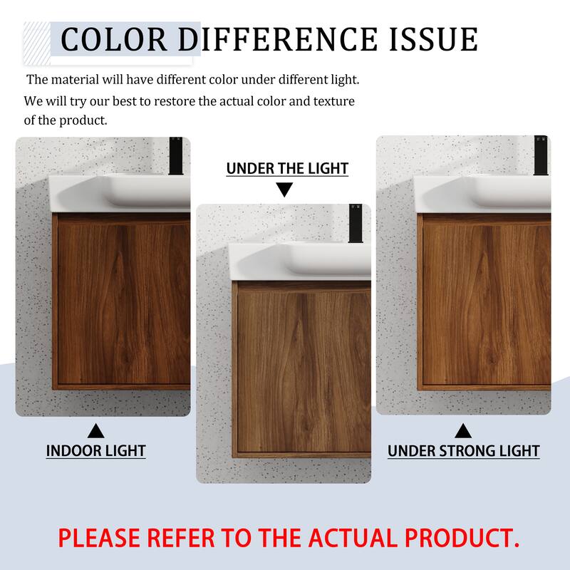 28'' Wall-Mounted Bathroom Vanity with Ceramic Sink