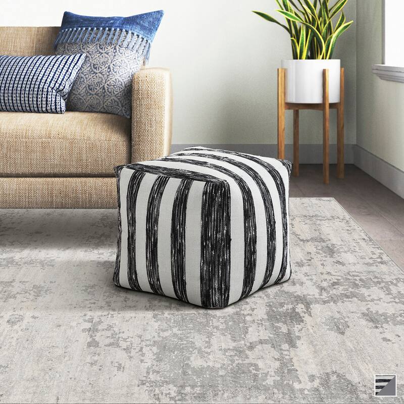 Ossela Fabric Square Pouf
