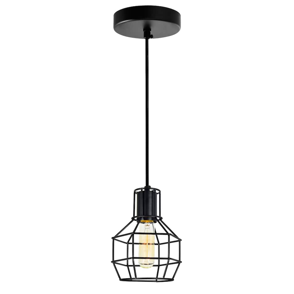Secure 1 Light 6in Black Mini Pendant