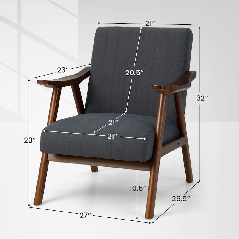 Gymax Upholstered Rocking Chair w/ Pillow Rocking Armchair w/ Rubber