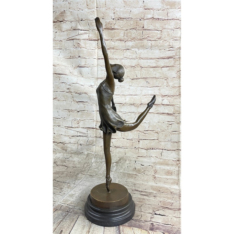 Bronze Ballerina Ballet Dancer Bronze Sculpture Statue Figure On Marble Base