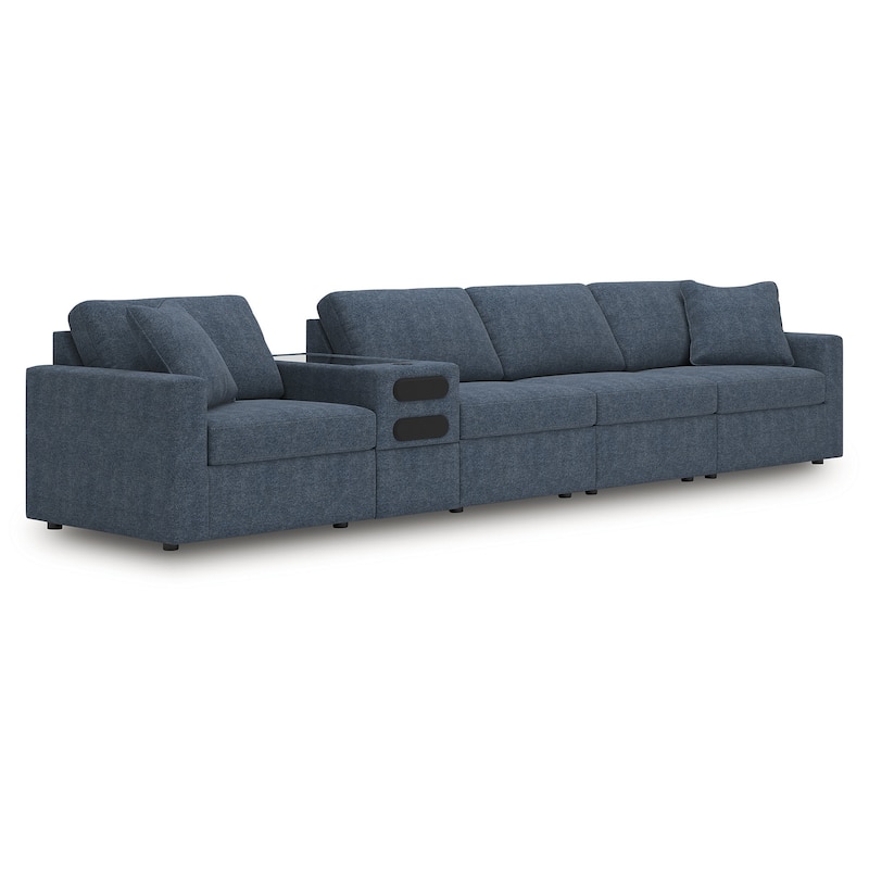 Signature Design by Ashley Modmax 5-Piece Sectional - 157"W x 37"D x 36"H - Blue