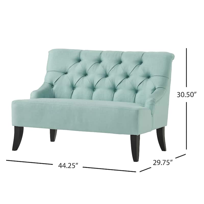 Nicole Polyester Blend Fabric Settee by Christopher Knight Home - 29.25"L x 43.75"W x 30.50"H