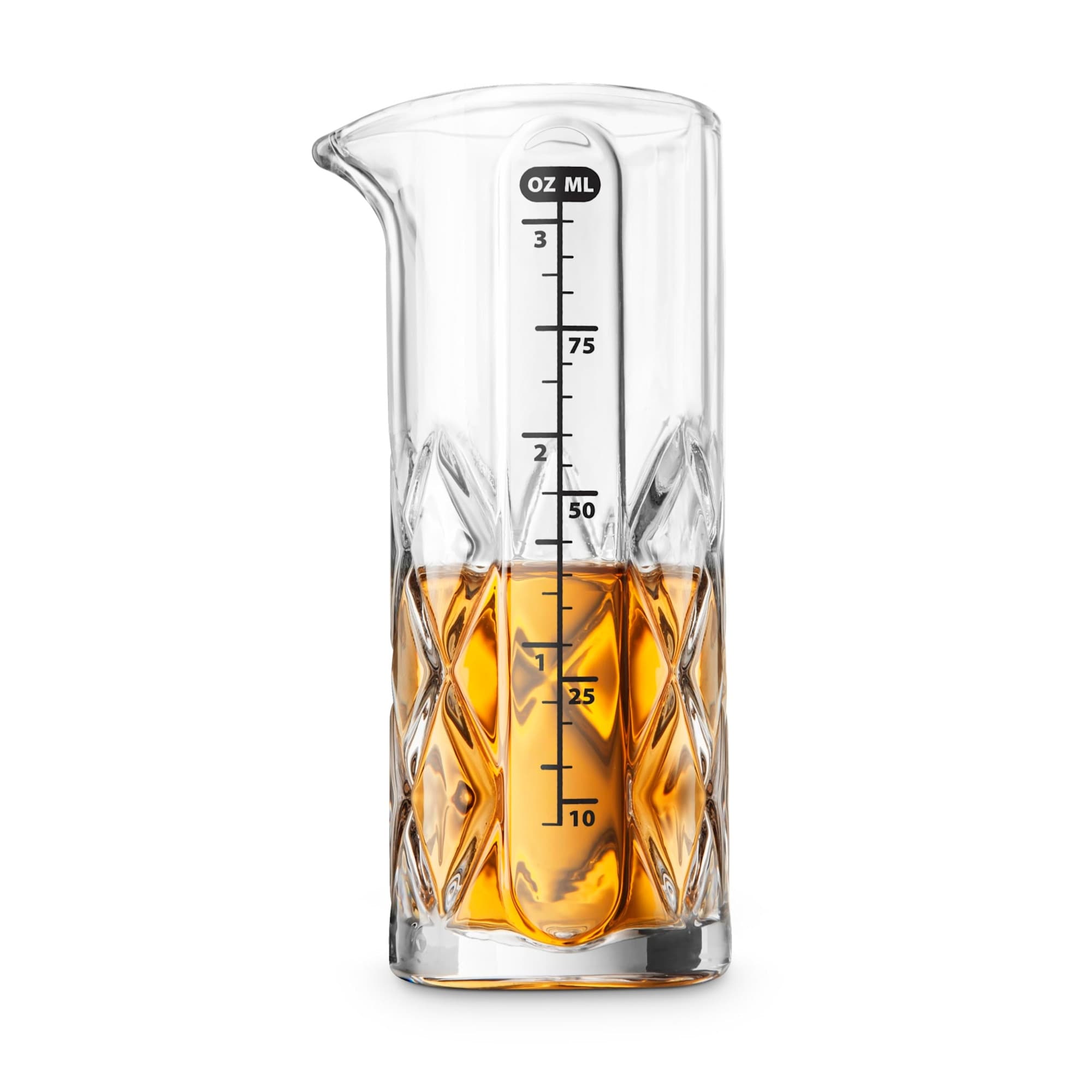 Final Touch Glass Yarai Measuring Jigger for Liquor - 3.4 Oz