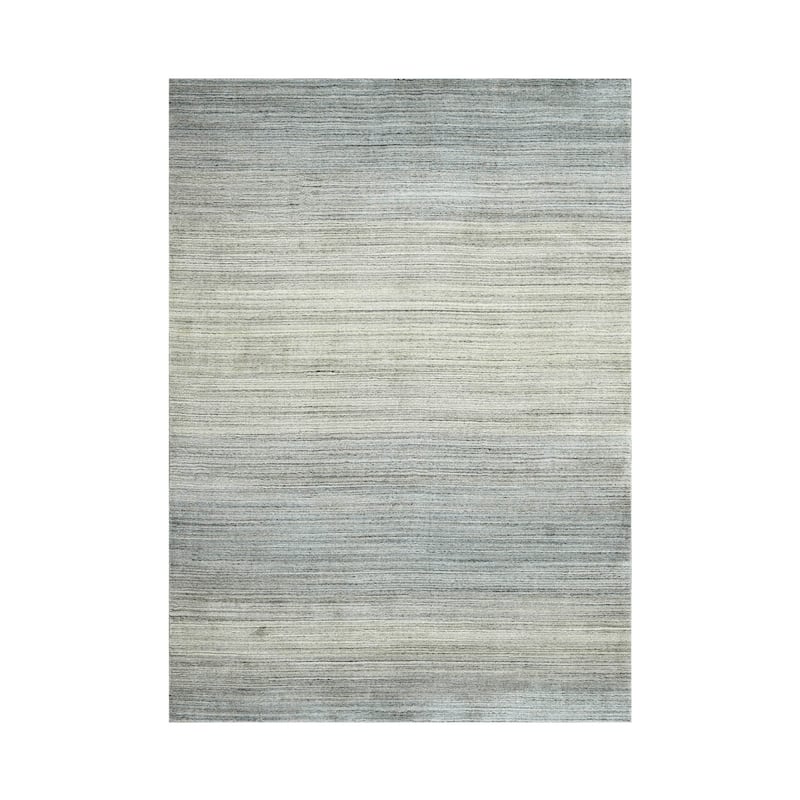 Hand Knotted Textured Tone On Tone Gray Tibetan Wool Modern Area Rug