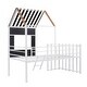 preview thumbnail 13 of 37, Metal House Bunk Bed with Roof and Guardrails, Twin Size