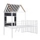 preview thumbnail 13 of 11, Playhouse Design Metal Loft Bed with Roof, Window, Guardrail and Sturdy Construction, White