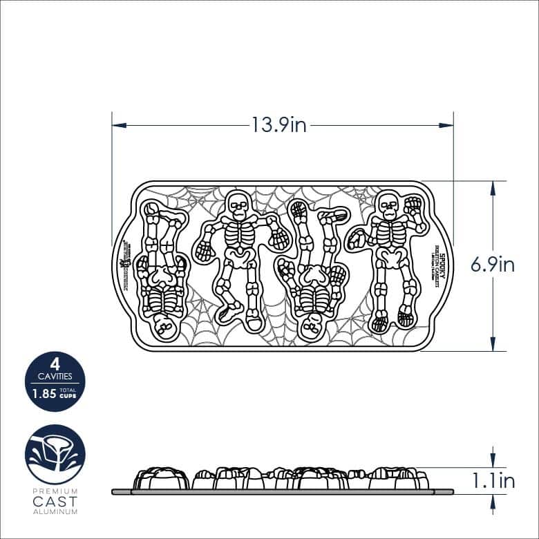 Nordic Ware Spooky Skeleton Cakelets Pan - Brown
